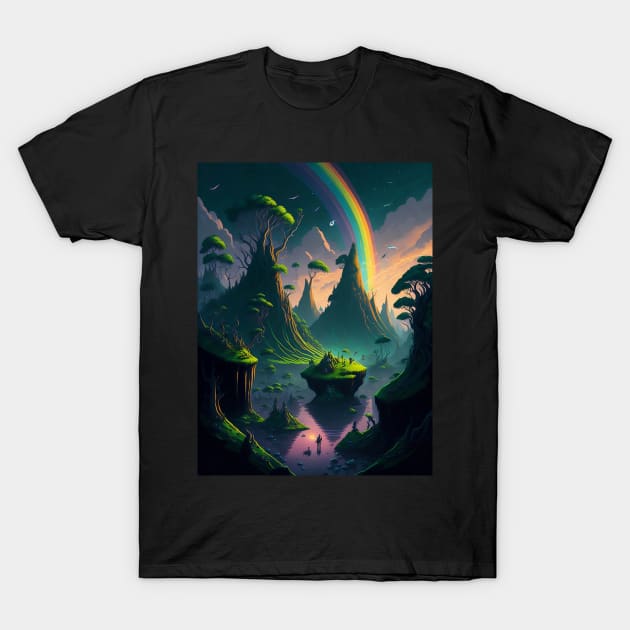 Fantasy Rainbow World T-Shirt by Fanbros_art